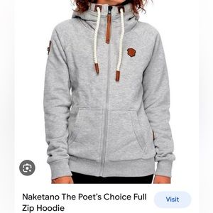 Naketano grey zip hoodie